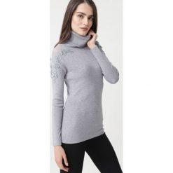 Szary Golf Annora. Szare swetry damskie Born2be, xl, bez wzorów, z dzianiny, klasyczne, z długim rękawem, długie, bez kaptura. Za 99,99 zł.