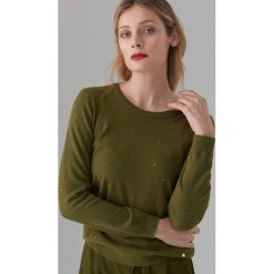 Sweter z aplikacją - Khaki. Brązowe swetry damskie Mohito, s, z aplikacjami, bez rękawów, bez kaptura. Za 99,99 zł.