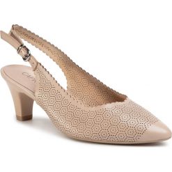 Sandały CAPRICE - 9-29601-24 Beige Perlato 433. Brązowe klapki damskie Caprice, bez wzorów, ze skóry, bez obcasa, na obcasie. W wyprzedaży za 179,00 zł.