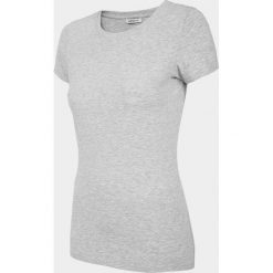 T-shirt damski TSD600 - chłodny jasny szary melanż - Outhorn. Szare koszulki damskie Outhorn, na imprezę, bez wzorów, bez kołnierzyka, bez rękawów. Za 29,99 zł.