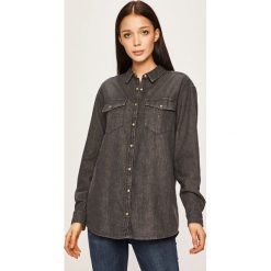 Tommy Jeans - Koszula. Szare bluzki damskie Tommy Jeans, na co dzień, s, bez wzorów, z bawełny, casualowe, bez kołnierzyka, z długim rękawem. Za 299,90 zł.
