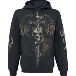Bejsbolówki męskie: Spiral Draco Skull Bluza z kapturem czarny