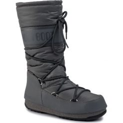 Śniegowce MOON BOOT - High Nylon Wp 240091006 Castlerock. Szare kozaki damskie Moon Boot, na zimę, ze skóry ekologicznej, na niskim obcasie, bez zapięcia. Za 699,00 zł.
