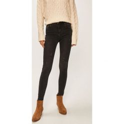 Answear - Jeansy. Czarne jeansy damskie ANSWEAR, s, bez wzorów, z elastanu, z podwyższonym stanem. Za 129,90 zł.