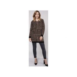 Długi sweter, SWE161 czarny/mocca MKM. Pomarańczowe swetry damskie marki Mkm swetry, s, z aplikacjami, z dzianiny, eleganckie, z długim rękawem, długie, bez kaptura. Za 148,00 zł.
