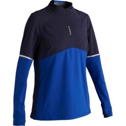Bluza do piłki nożnej treningowa T500 damska. Niebieskie bluzy damskie KIPSTA, s, bez wzorów, z elastanu, bez rękawów, bez kaptura. Za 79,99 zł.