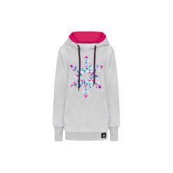 Bluza Hoodie Colorful SNowflake - Szara. Szare bluzy damskie marki Zookiwear, m, w kolorowe wzory. Za 229,00 zł.