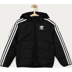Adidas Originals - Kurtka dziecięca 128-176 cm. Czarne kurtki dziewczęce adidas Originals, bez wzorów, z poliesteru, krótkie, z kapturem. Za 279,90 zł.