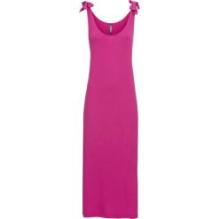 Sukienka shirtowa bonprix fuksja. Różowe sukienki damskie bonprix, na co dzień, bez wzorów, bez kołnierzyka, bez rękawów, proste. Za 59,99 zł.