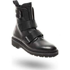 TRAPERY Emporio Armani. Czarne buty trekkingowe męskie Emporio Armani, ze skóry, na rzepy. Za 1509,00 zł.