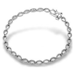 Bransoletki damskie: Zjawiskowa Bransoletka Białe Złoto - złoto białe 333, Diament 0,97ct