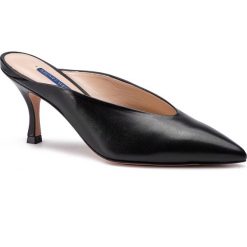 Klapki STUART WEITZMAN - Lulah ZL77302 Black Dress Nappa. Czarne klapki damskie marki Stuart Weitzman, bez wzorów, ze skóry, bez obcasa, na obcasie. Za 1279,00 zł.