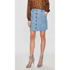 Answear - Spódnica. Niebieskie spódniczki damskie ANSWEAR, s, z bawełny, casualowe, mini, ołówkowe. W wyprzedaży za 59,90 zł.