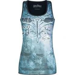 Harry Potter Winged Key Top damski niebieski. Niebieskie topy damskie Harry Potter, xl, z nadrukiem, z okrągłym kołnierzem. Za 42,90 zł.