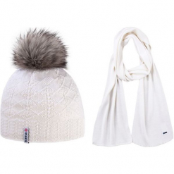 Kama Czapka I Szalik Z Dzianiny Merino a109 + s08, Biały. Białe czapki zimowe damskie marki Kama, z dzianiny. Za 235,00 zł.
