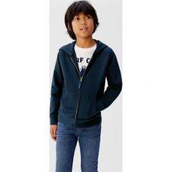 Mango Kids - Bluza Francia 110-164 cm. Niebieskie bluzy chłopięce Mango Kids, bez wzorów, z bawełny, bez rękawów, z kapturem. Za 69,90 zł.