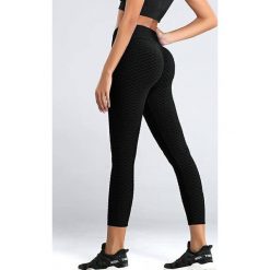 Leginsy MILERA BLACK. Czarne legginsy sportowe damskie IVET, bez wzorów, na fitness i siłownię. W wyprzedaży za 19,00 zł.