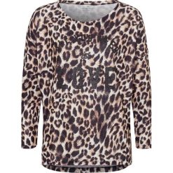 Koszulka w kolorze brązowo-beżowym. Pomarańczowe koszulki damskie Cross Jeans, xl, z nadrukiem, z okrągłym kołnierzem. W wyprzedaży za 56,95 zł.