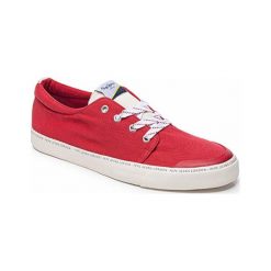 Tenisówki w kolorze czerwonym. Czerwone trampki męskie Melissa, Pepe Jeans, bez wzorów, z materiału, na sznurówki. W wyprzedaży za 99,95 zł.