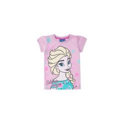 Bluzka dziewczęca z printem Kraina Lodu - Frozen. Różowe t-shirty dziewczęce TXM, z motywem z bajki. Za 9,99 zł.
