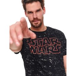 T-shirt star wars. Czarne t-shirty męskie Top Secret, na zimę, xxl, z napisami, z bawełny, klasyczne, z klasycznym kołnierzykiem, krótkie. Za 69,99 zł.