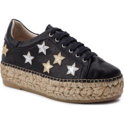 Espadryle EVA MINGE - EM-14-05-000132 601. Czarne espadryle damskie Eva Minge, bez wzorów, ze skóry ekologicznej, bez obcasa, na koturnie. W wyprzedaży za 299,00 zł.