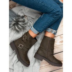 CASUALOWE WORKERY DAMSKIE - odcienie zieleni. Żółte workery damskie Corina, bez obcasa, bez zapięcia. Za 49,90 zł.