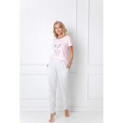 Aruelle - Piżama Trixie. Różowe piżamy damskie Aruelle, s, bez wzorów, z bawełny, z krótkim rękawem. Za 129,90 zł.
