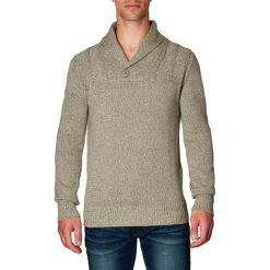 Golfy męskie: Sweter w kolorze szarym