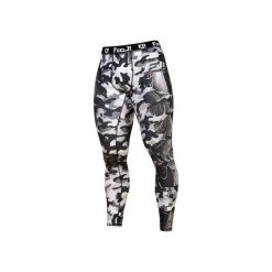 LEGGINSY MĘSKIE CAMO-GREY. Szare spodnie męskie Feelj!, m, z nadrukiem, ze skóry, na fitness i siłownię. Za 179,00 zł.