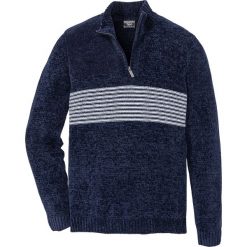 Swetry męskie: Sweter z szenili Regular Fit bonprix ciemnoniebieski