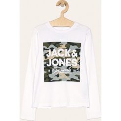 Jack & Jones - Longsleeve dziecięcy 128-176 cm. Białe t-shirty chłopięce Jack & Jones, z nadrukiem, z bawełny, z długim rękawem. Za 59,90 zł.
