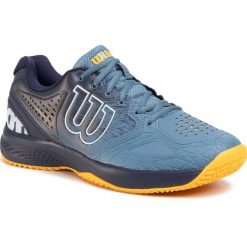 Buty WILSON - Kaos Comp 2.0 WRS326160 Blue/Peacoat/Goldfusn. Niebieskie buty sportowe męskie Wilson, ze skóry ekologicznej, bez zapięcia, tenisowe. Za 439,00 zł.