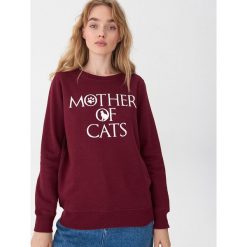 Bluza Mother of cats - Bordowy. Czerwone bluzy damskie House, s, bez wzorów, bez rękawów, bez kaptura. Za 59,99 zł.