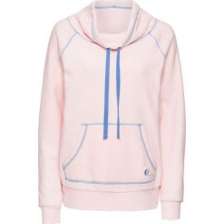 Bluzy damskie: Bluza z polaru bonprix pastelowy jasnoróżowy - niebieski