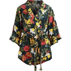 Kombinezony damskie: Missguided TROPICAL PRINT WRAP OVER PLAYSUIT Kombinezon green