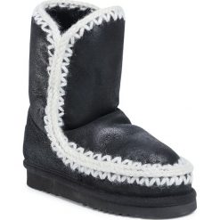 Buty MOU - Eskimo 24 With Cross Stitch FW101023B Cbkg. Czarne kozaki damskie Mou, ze skóry, bez obcasa, bez zapięcia. Za 1249,00 zł.