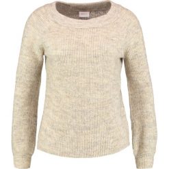 Swetry klasyczne damskie: Vila VIJENAS OFFSHOULDER Sweter super light grey melange/medium grey