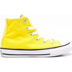 Converse - Trampki dziecięce. Żółte trampki dziewczęce marki Converse, bez wzorów, z materiału, bez zapięcia. W wyprzedaży za 159,90 zł.