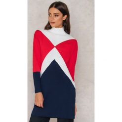 Tommy Hilfiger Sukienka Gigi Hadid Graphic Mock - Multicolor. Szare sukienki damskie TOMMY HILFIGER, bez wzorów, z golfem, z długim rękawem, długie. W wyprzedaży za 425,47 zł.