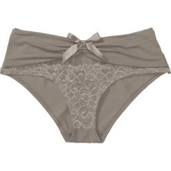 Figi "panty" bonprix brunatny. Brązowe figi bonprix, w koronkowe wzory, z koronki. Za 34,99 zł.