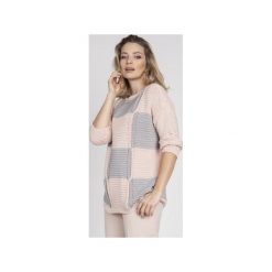 SWETER WE WZÓR, SWE172 MKM. Brązowe swetry damskie Mkm swetry, s, z aplikacjami, z bawełny, bez rękawów, bez kaptura. Za 144,00 zł.