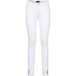 Dżinsy SKINNY bonprix biały denim. Białe jeansy damskie bonprix, z denimu. Za 79,99 zł.