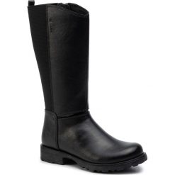 Oficerki GEOX - J Olivia St C J84A5C 000BC C9999 S Black. Czarne kozaki damskie Geox, ze skóry ekologicznej, bez obcasa, na obcasie, bez zapięcia. W wyprzedaży za 219,00 zł.