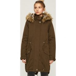 Płaszcz z podszewką w panterkę - Khaki. Brązowe płaszcze damskie Sinsay, l, z motywem zwierzęcym. Za 249,99 zł.
