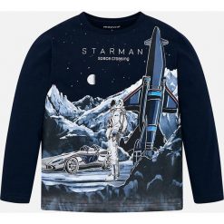 Mayoral - Longsleeve dziecięcy 92-134 cm. Niebieskie t-shirty chłopięce Mayoral, z nadrukiem, z bawełny, z długim rękawem. Za 64,90 zł.
