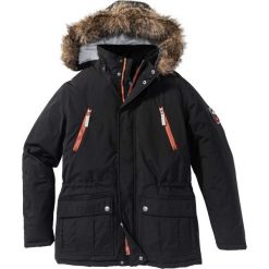 Parka ocieplana bonprix czarny. Czarne parki męskie bonprix, na zimę, m, bez wzorów. Za 299,99 zł.