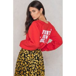 Bluzy damskie: Colourful Rebel Bluza oversize z reglanowym rękawem Front Row Only – Red