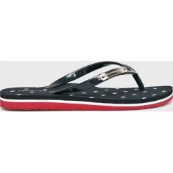 Tommy Hilfiger - Japonki. Niebieskie klapki damskie TOMMY HILFIGER, bez wzorów, z materiału, bez obcasa. W wyprzedaży za 99,90 zł.