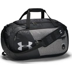 Under Armour Undeniable 4.0 Medium Sportovní Torba Czarny Szary. Szare torby męskie na ramię Under Armour, w paski, z poliesteru. Za 223,95 zł.